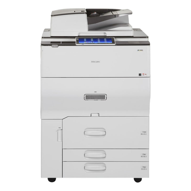 $145/Month Ricoh MP C8003 Color Laser Multifunction Printer Copy, Scan, Print With Finisher, Prints Upto 80 PPM For Office Use - Mississauga Copiers
