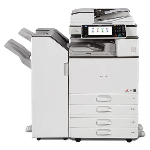 $52/Month Ricoh MP 2554 Black and white Laser Multifunction Copier Printer Finisher Stapler With Full Color 9" Tiltable LCD Control Panel  - Perfect For Small And Medium Businesses