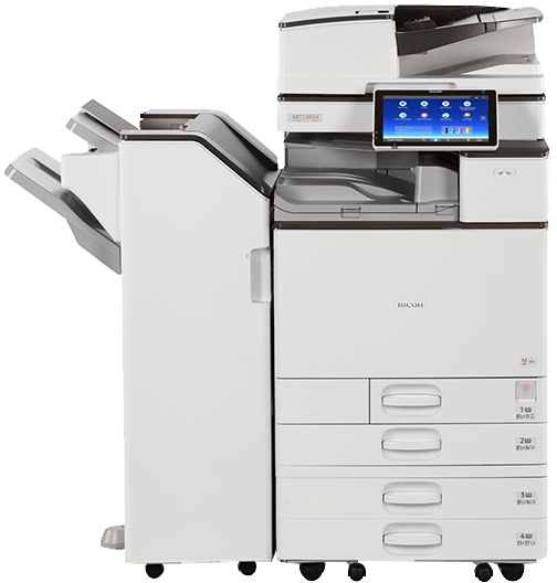 $55/Month Ricoh MP C3504 Color Office Printer, Copier Multifunction Printer Scanner, One Pass Duplex, 300gsm - Mississauga Copiers